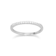 Rhodium Plated Thin CZ Ring
