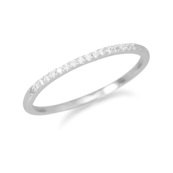 Rhodium Plated Thin CZ Ring