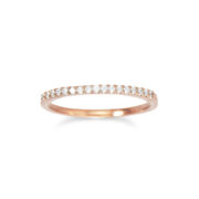 18 Karat Rose Gold Plated Thin CZ Ring